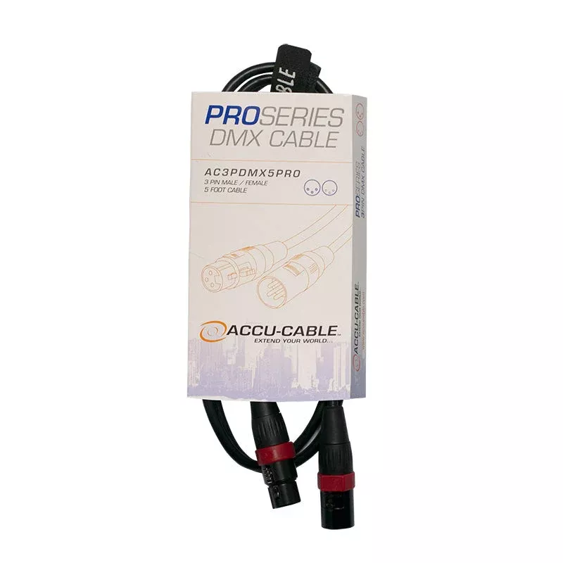 Accu-Cable AC3PDMX5PRO, 5 Ft 3 Pin DMX Pro Cable