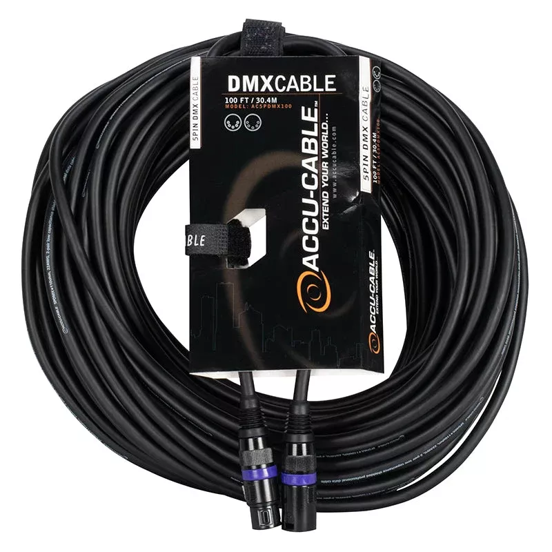 Accu-Cable AC5PDMX100, 100 Ft 5 Pin DMX Cable