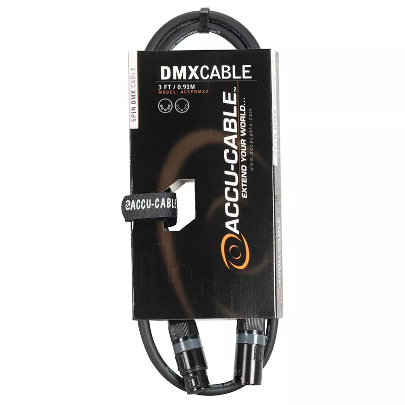Accu-Cable AC5PDMX3, 3 Ft 5 Pin DMX Cable