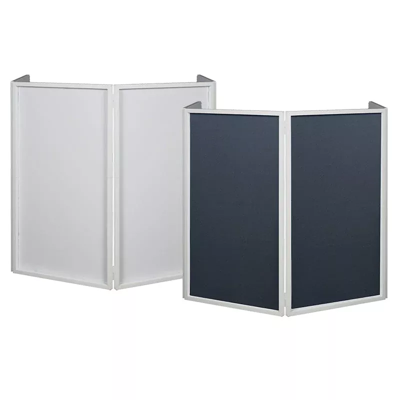 Accu-Stand Event Facade 2 W, White Frame 4 Panel Facade, Metal Frame, Removable Split System with Hinges, Removable Scrims, Includes Rugged Bag, Black and White Scrims