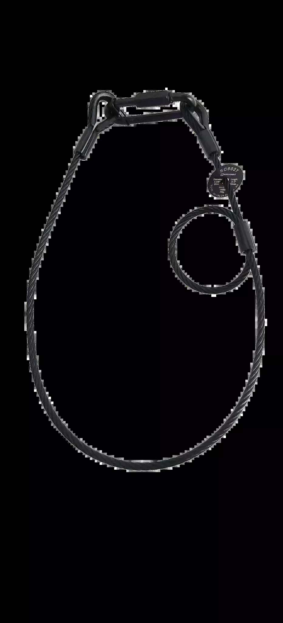 ADJ SC4B, Black Safety Cable, 60 lb Rating
