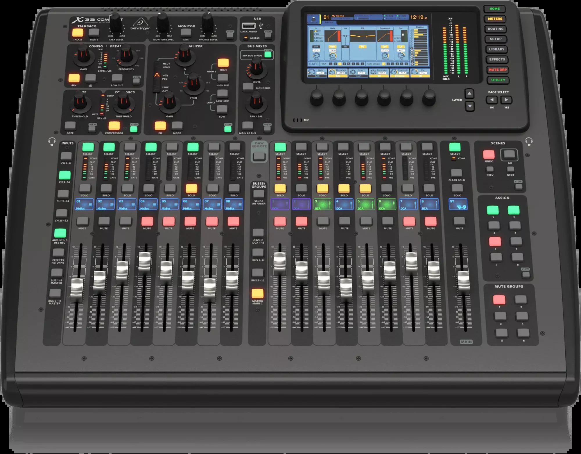 Behringer X32 Compact Compact 40-Input, 25-Bus Digital Mixing Console with 16 Programmable Midas