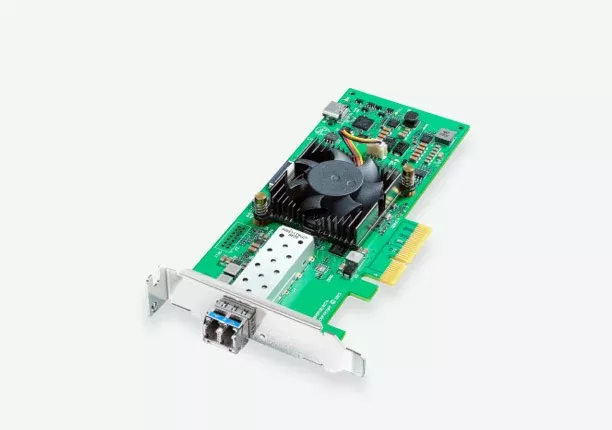 Blackmagic DeckLink IP HD Optical, DeckLink IP features 2 channels of capture and playback to 2110 IP broadcast systems via an SFP based optical fiber Ethernet connection