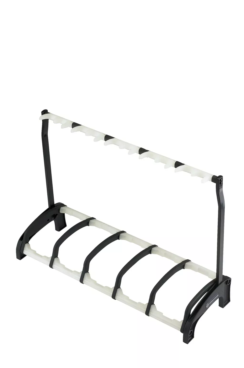 K&M 17515 Five Guitar Stand Guardian 5, Translucent, Height 700 mm, Protective Bars Prevent Damage from Bumps or Knocking, Additional Slots for Electric Guitars, Plastic