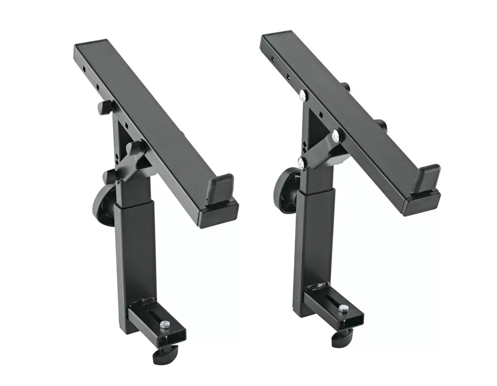 K&M 18822 Stacker, Black, Spring-Loaded Clamping Knobs, Height 200-275 mm, Max Load 15 kg, Can Only Be Used in Connection with Stacker 18811, Steel