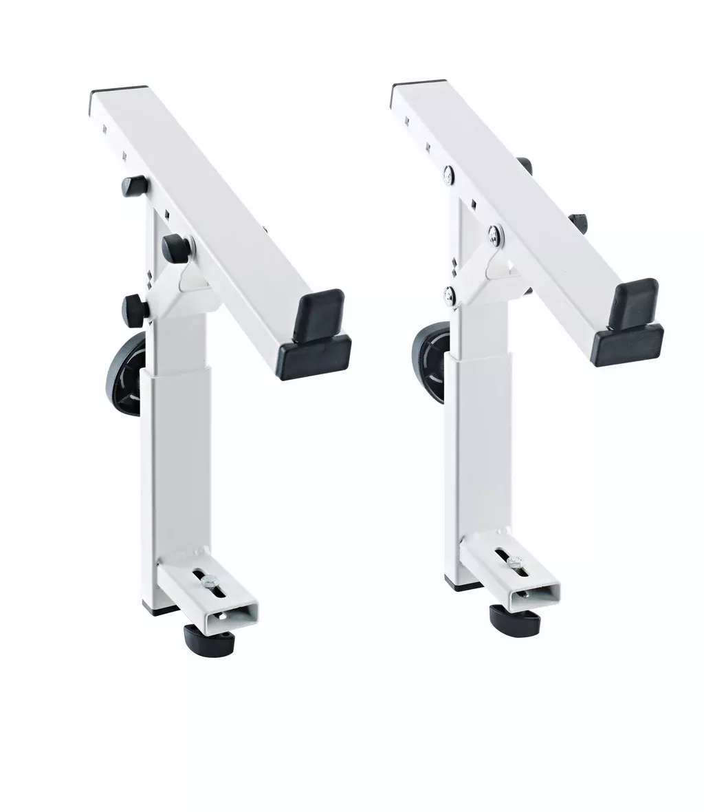 K&M 18822 Stacker, Pure White, Spring-Loaded Clamping Knobs, Height 200-275 mm, Max Load 15 kg, Can Only Be Used in Connection with Stacker 18811, Steel