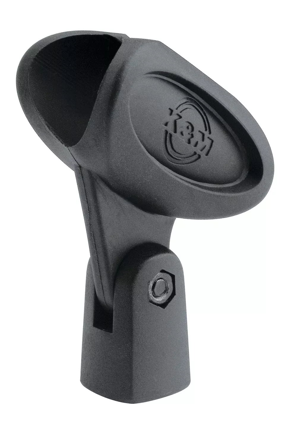K&M 85060 Microphone Clip, Black, Elastic Mic Support, Plastic