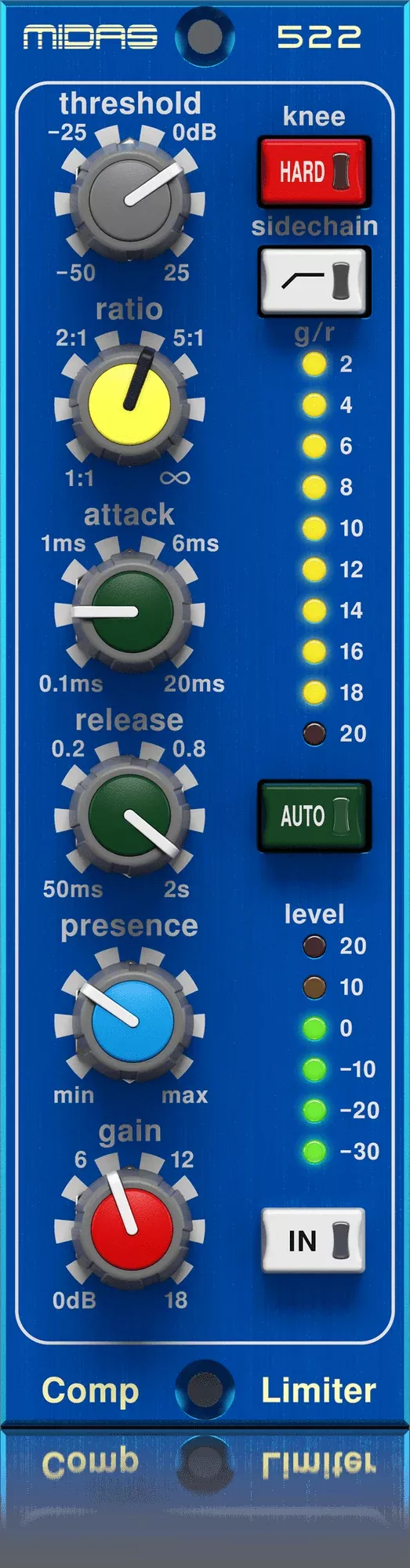 Midas COMPRESSOR LIMITER 522 V2 500 Series Compressor/Limiter with Dynamic Presence Control