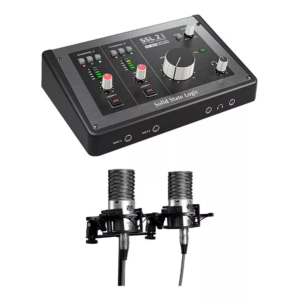 Solid State Logic SSL 2 MKII Bundle + Aston Origin Stereo Pair - Recording Kit for Home Studio, Podcasting & Vocal Recording